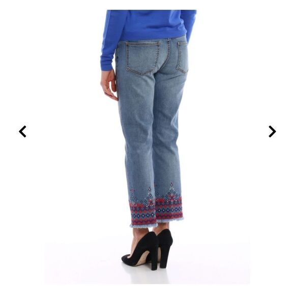 Tory Burch Myeres Embroidered Jeans - Picture 3 of 6